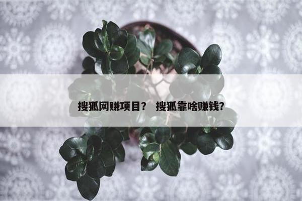搜狐网赚项目？ 搜狐靠啥赚钱？
