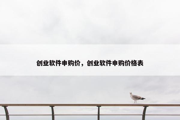 创业软件申购价，创业软件申购价格表