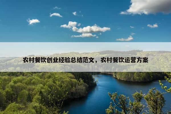 农村餐饮创业经验总结范文，农村餐饮运营方案