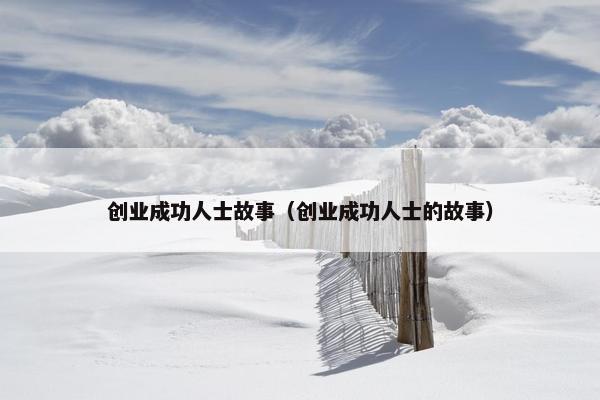 创业成功人士故事（创业成功人士的故事）