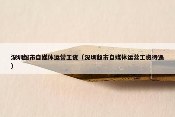 深圳超市自媒体运营工资(深圳超市自媒体运营工资待遇) 深圳超市自媒体运营工资(深圳超市自媒体运营工资待遇)