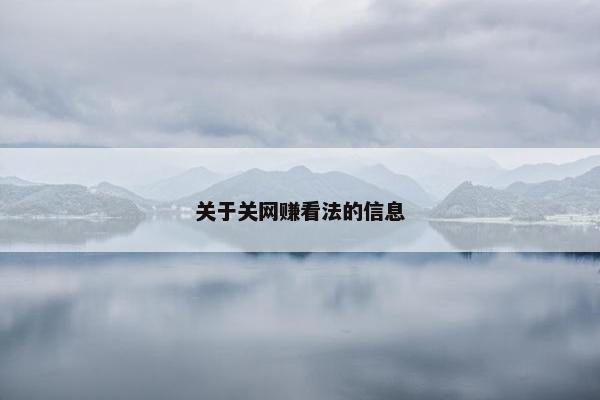 关于关网赚看法的信息