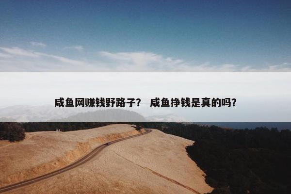 咸鱼网赚钱野路子？ 咸鱼挣钱是真的吗？