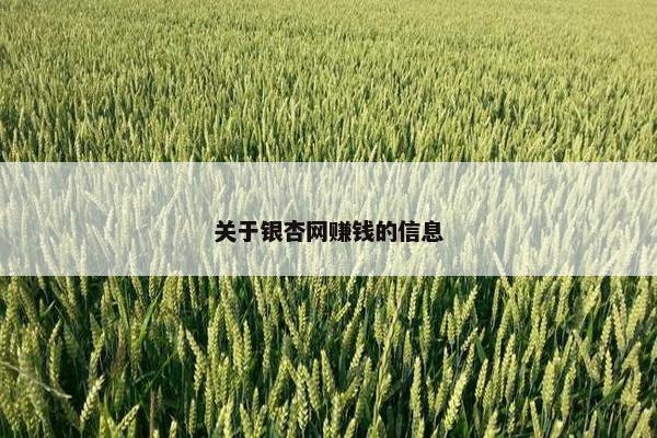 关于银杏网赚钱的信息