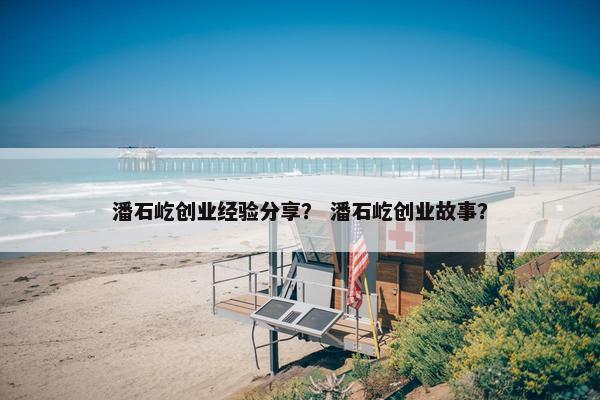 潘石屹创业经验分享？ 潘石屹创业故事？