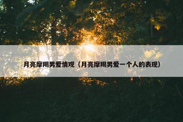 月亮摩羯男爱情观（月亮摩羯男爱一个人的表现）