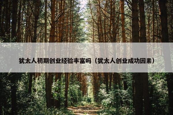 犹太人初期创业经验丰富吗（犹太人创业成功因素）