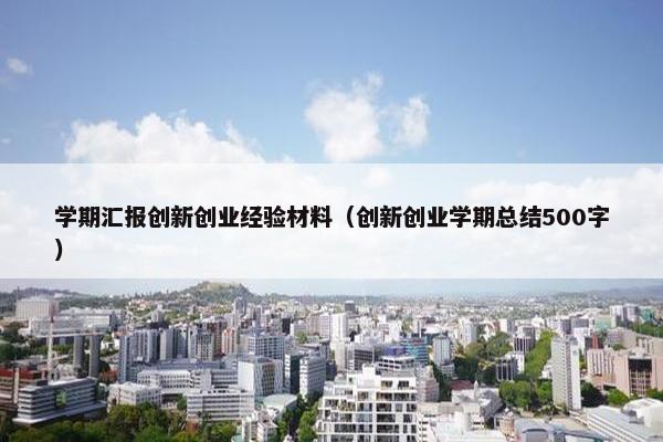 学期汇报创新创业经验材料（创新创业学期总结500字）
