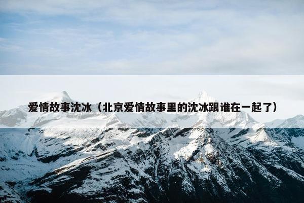 爱情故事沈冰（北京爱情故事里的沈冰跟谁在一起了）