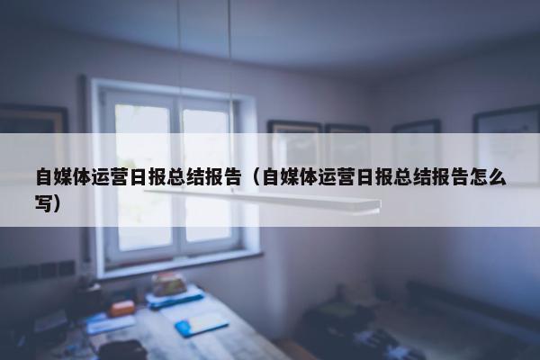 自媒体运营日报总结报告（自媒体运营日报总结报告怎么写）