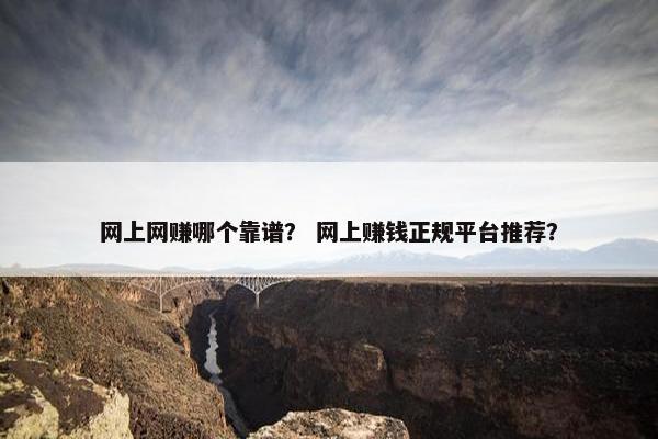 网上网赚哪个靠谱？ 网上赚钱正规平台推荐？