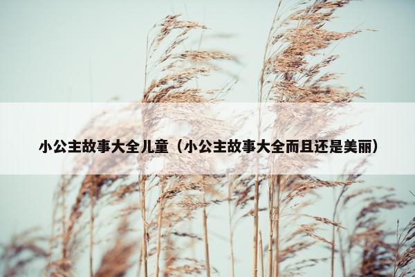 小公主故事大全儿童（小公主故事大全而且还是美丽）