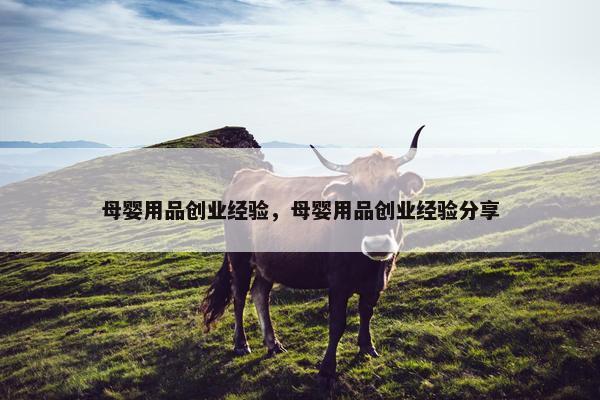 母婴用品创业经验，母婴用品创业经验分享