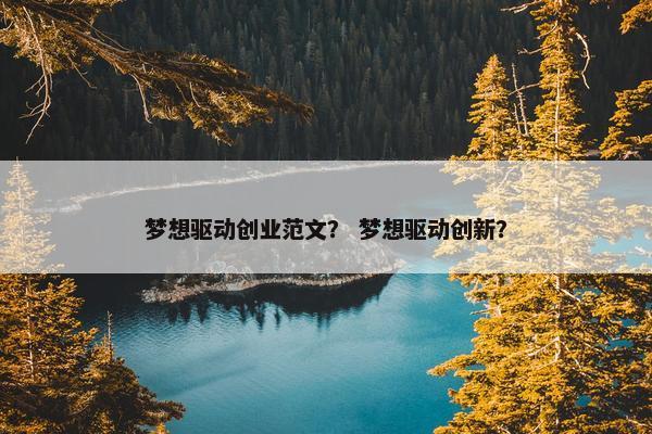 梦想驱动创业范文？ 梦想驱动创新？