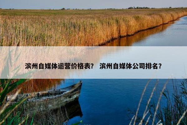 滨州自媒体运营价格表？ 滨州自媒体公司排名？