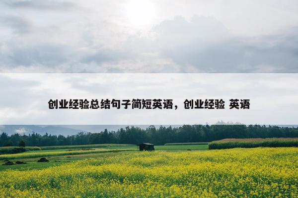 创业经验总结句子简短英语，创业经验 英语