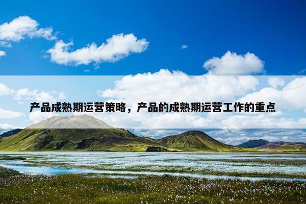 产品成熟期运营策略，产品的成熟期运营工作的重点