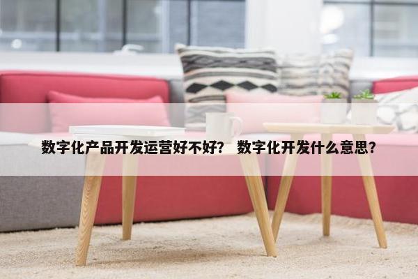 数字化产品开发运营好不好？ 数字化开发什么意思？