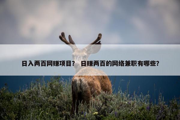 日入两百网赚项目？ 日赚两百的网络兼职有哪些？