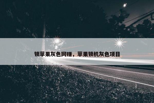 锁苹果灰色网赚，苹果锁机灰色项目