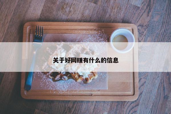 关于好网赚有什么的信息