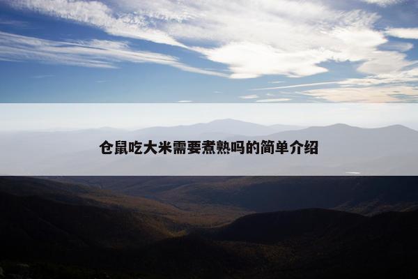 仓鼠吃大米需要煮熟吗的简单介绍