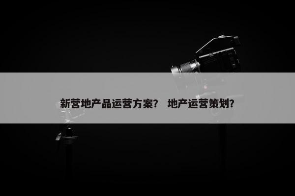 新营地产品运营方案？ 地产运营策划？