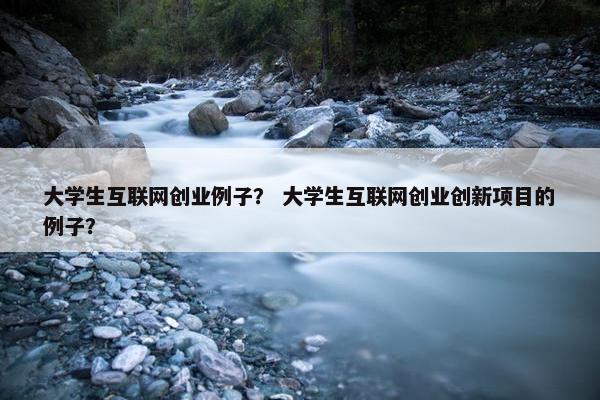 大学生互联网创业例子？ 大学生互联网创业创新项目的例子？