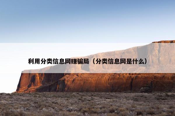 利用分类信息网赚骗局（分类信息网是什么）
