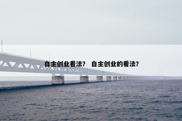 自主创业看法？ 自主创业的看法？
