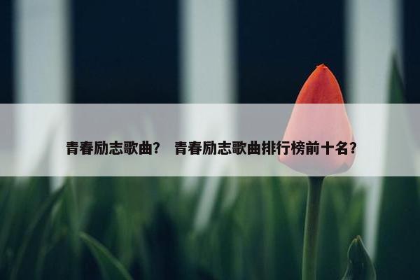 青春励志歌曲？ 青春励志歌曲排行榜前十名？