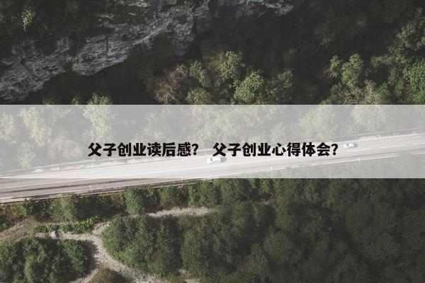 父子创业读后感？ 父子创业心得体会？