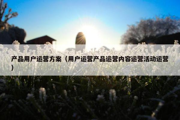 产品用户运营方案（用户运营产品运营内容运营活动运营）