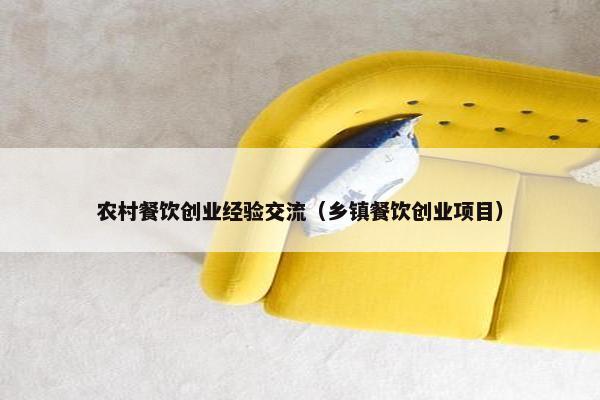农村餐饮创业经验交流（乡镇餐饮创业项目）