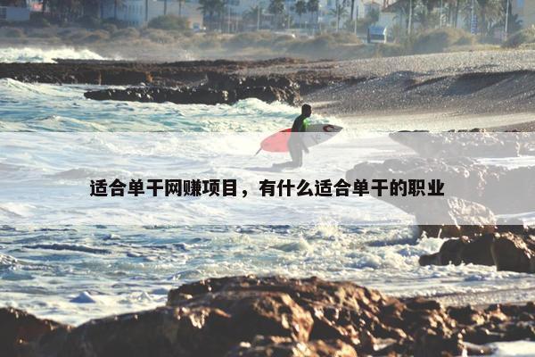 适合单干网赚项目，有什么适合单干的职业