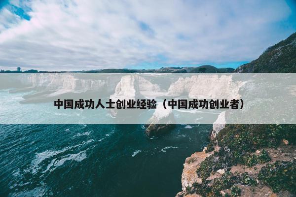 中国成功人士创业经验（中国成功创业者）