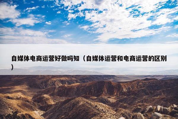 自媒体电商运营好做吗知(自媒体运营和电商运营的区别) 自媒体电商运营好做吗知(自媒体运营和电商运营的区别)