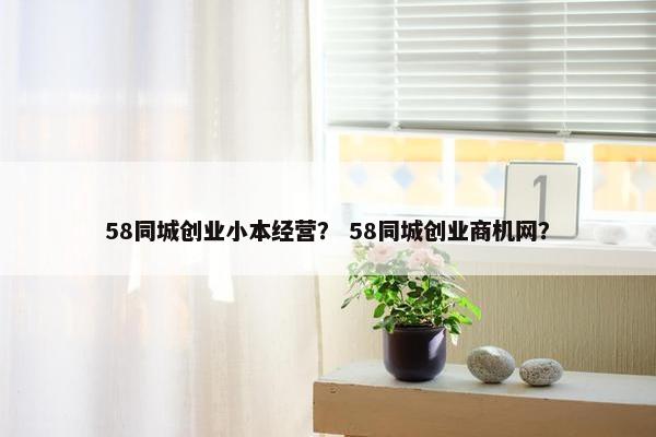 58同城创业小本经营？ 58同城创业商机网？
