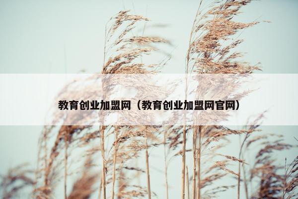 教育创业加盟网（教育创业加盟网官网）