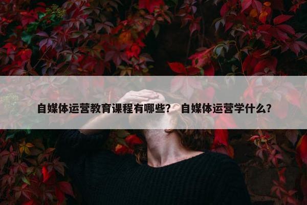自媒体运营教育课程有哪些？ 自媒体运营学什么？