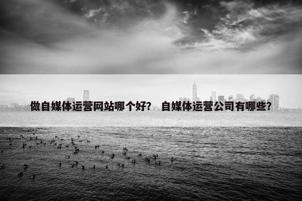 做自媒体运营网站哪个好？ 自媒体运营公司有哪些？