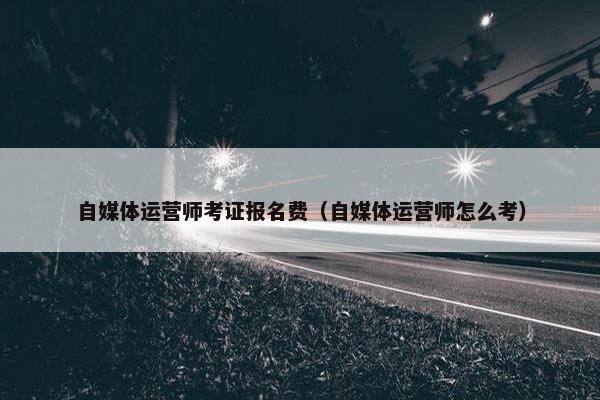 自媒体运营师考证报名费（自媒体运营师怎么考）