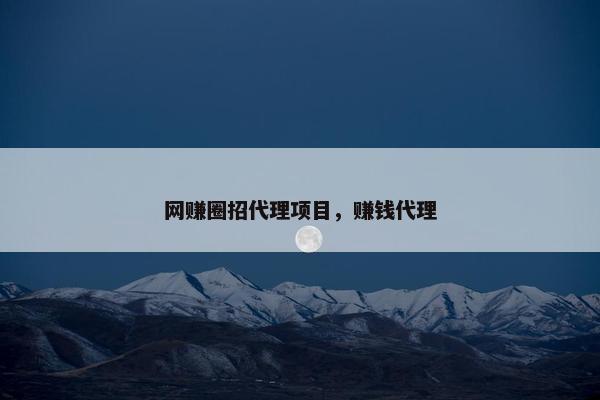 网赚圈招代理项目，赚钱代理