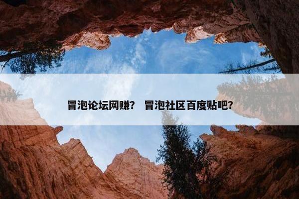 冒泡论坛网赚？ 冒泡社区百度贴吧？