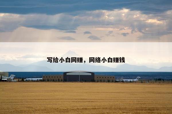 写给小白网赚，网络小白赚钱