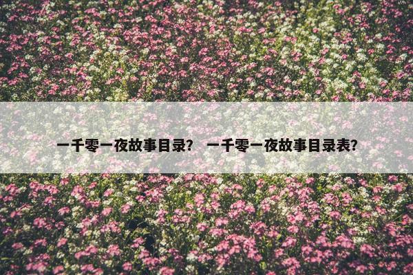 一千零一夜故事目录? 一千零一夜故事目录表? 一千零一夜故事目录? 一千零一夜故事目录表?