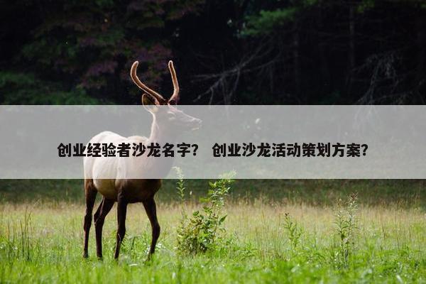 创业经验者沙龙名字？ 创业沙龙活动策划方案？