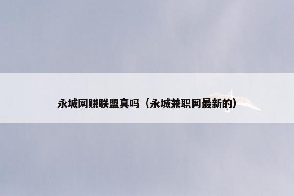 永城网赚联盟真吗（永城兼职网最新的）