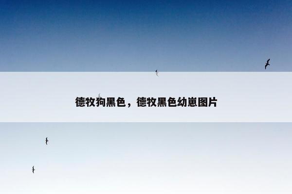 德牧狗黑色，德牧黑色幼崽图片