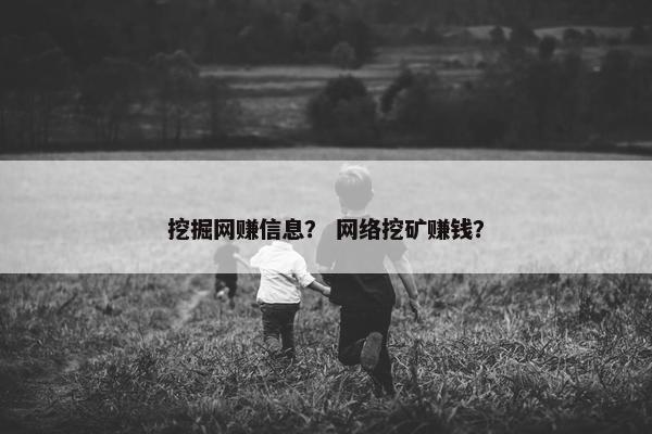 挖掘网赚信息？ 网络挖矿赚钱？